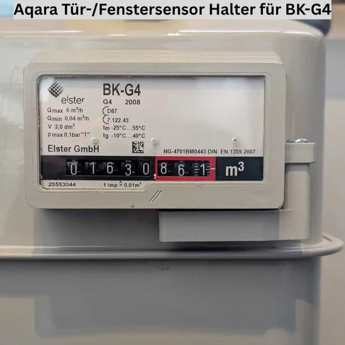 Aqara Tür-/Fenstersensor Halter installiert am BK-G4 Gaszähler